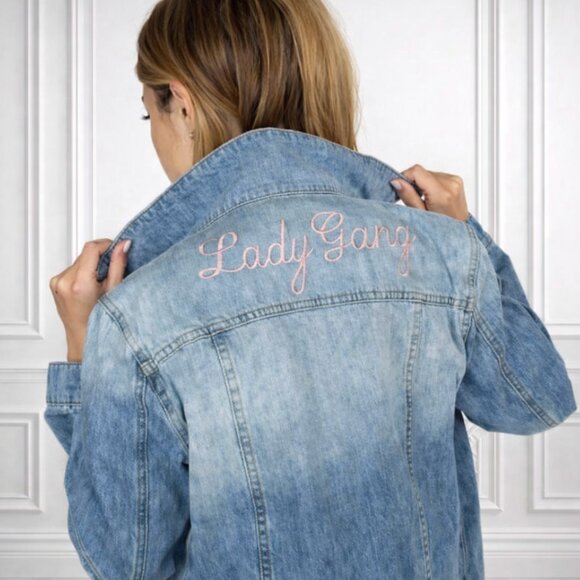 M/L STS Blue Lady Gang Distressed Denim Jacket - Picture 2 of 4